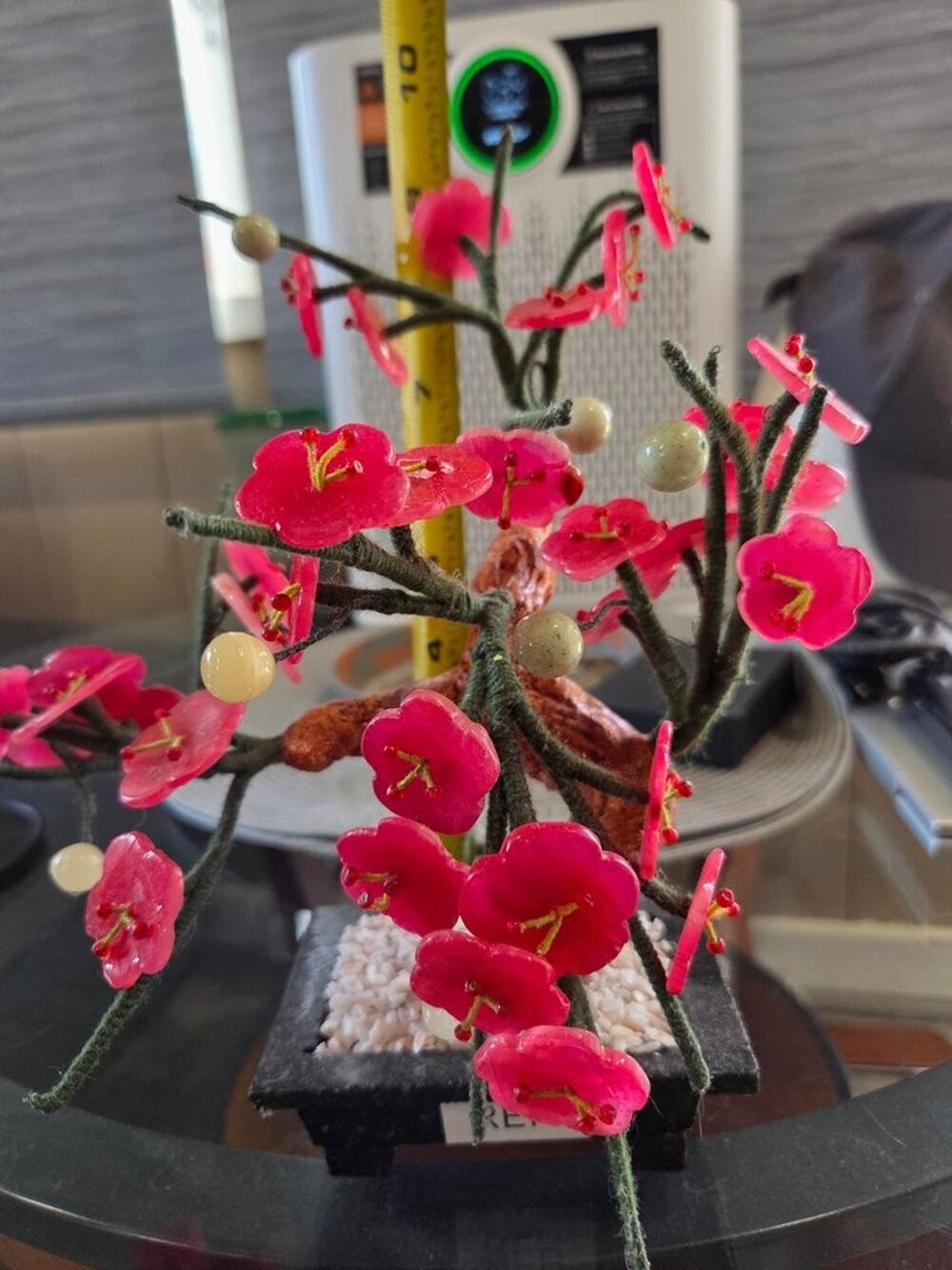 Vintage Chinese Glass or Jade Bonsai Tree